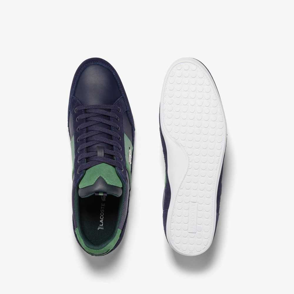 Lacoste Chaymon Leather Sneakers Navy/Green | USYC-01452