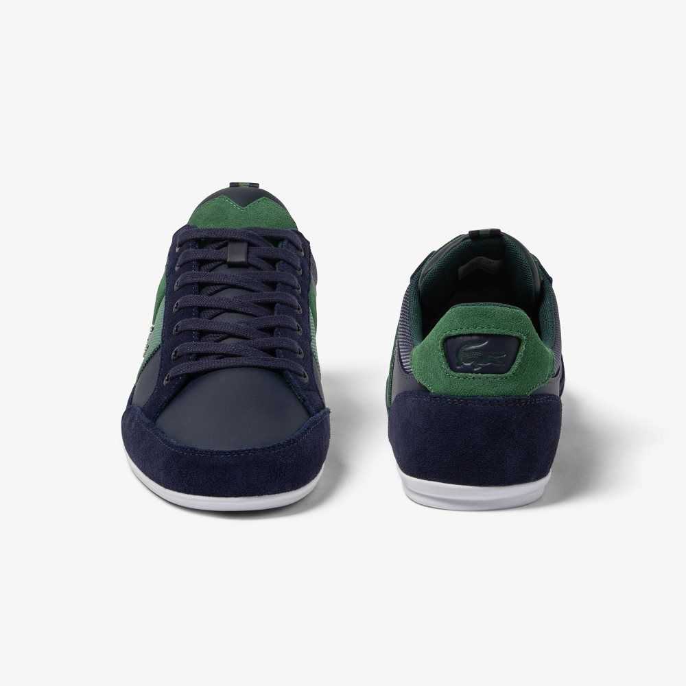 Lacoste Chaymon Leather Sneakers Navy/Green | USYC-01452