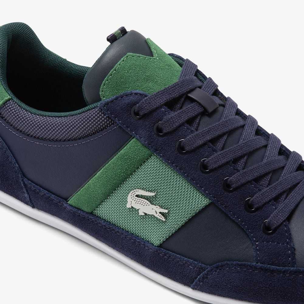 Lacoste Chaymon Leather Sneakers Navy/Green | USYC-01452