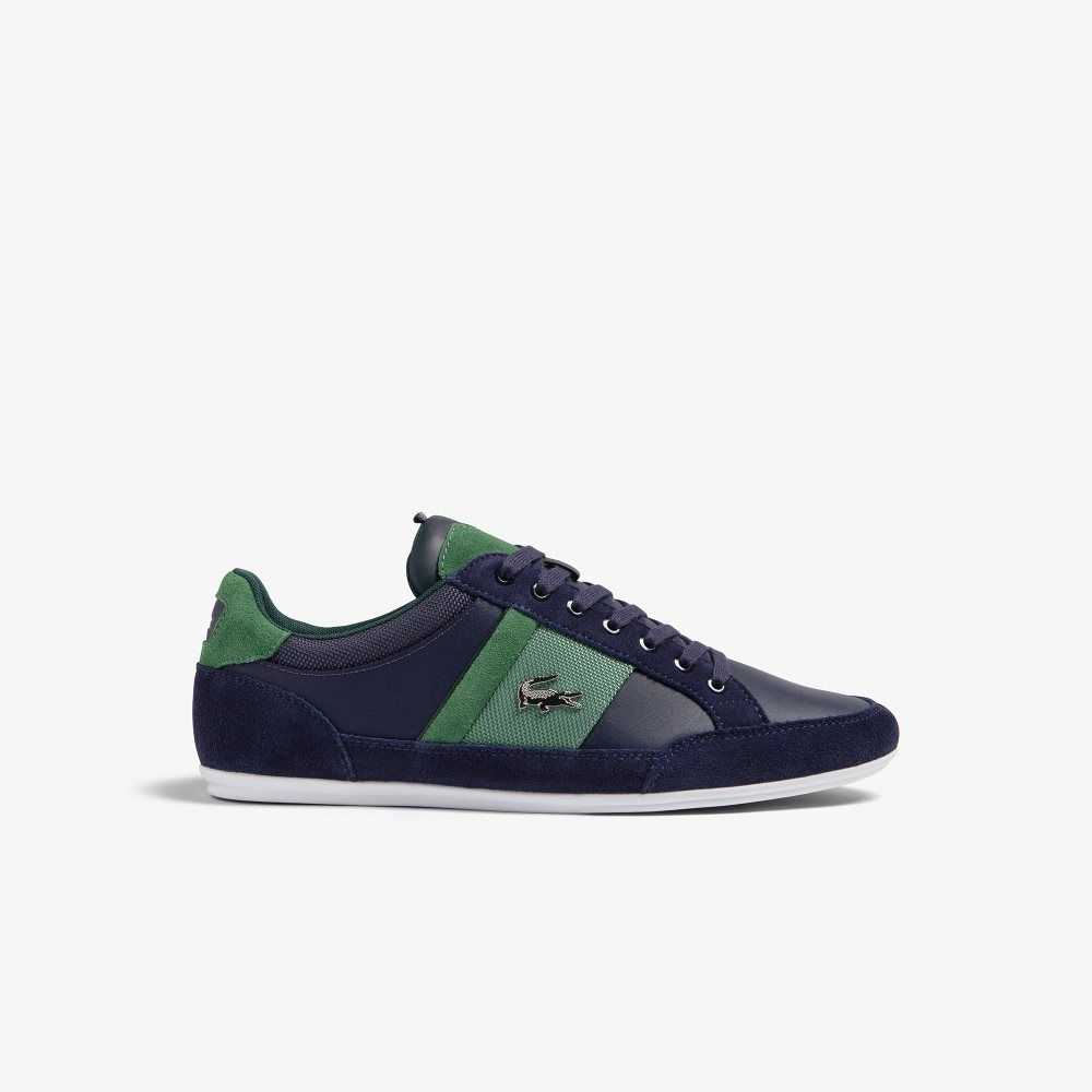 Lacoste Chaymon Leather Sneakers Navy/Green | USYC-01452