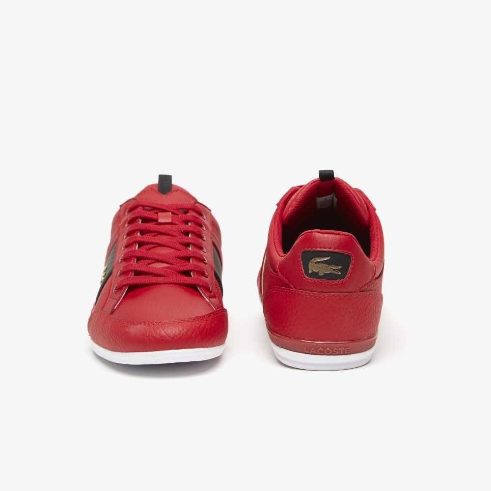 Lacoste Chaymon Leather and Carbon Fiber Sneakers Red/Blk | GTEW-76254