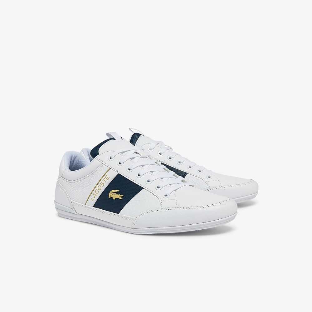 Lacoste Chaymon Leather and Carbon Fiber Sneakers White/White | KXYR-81093