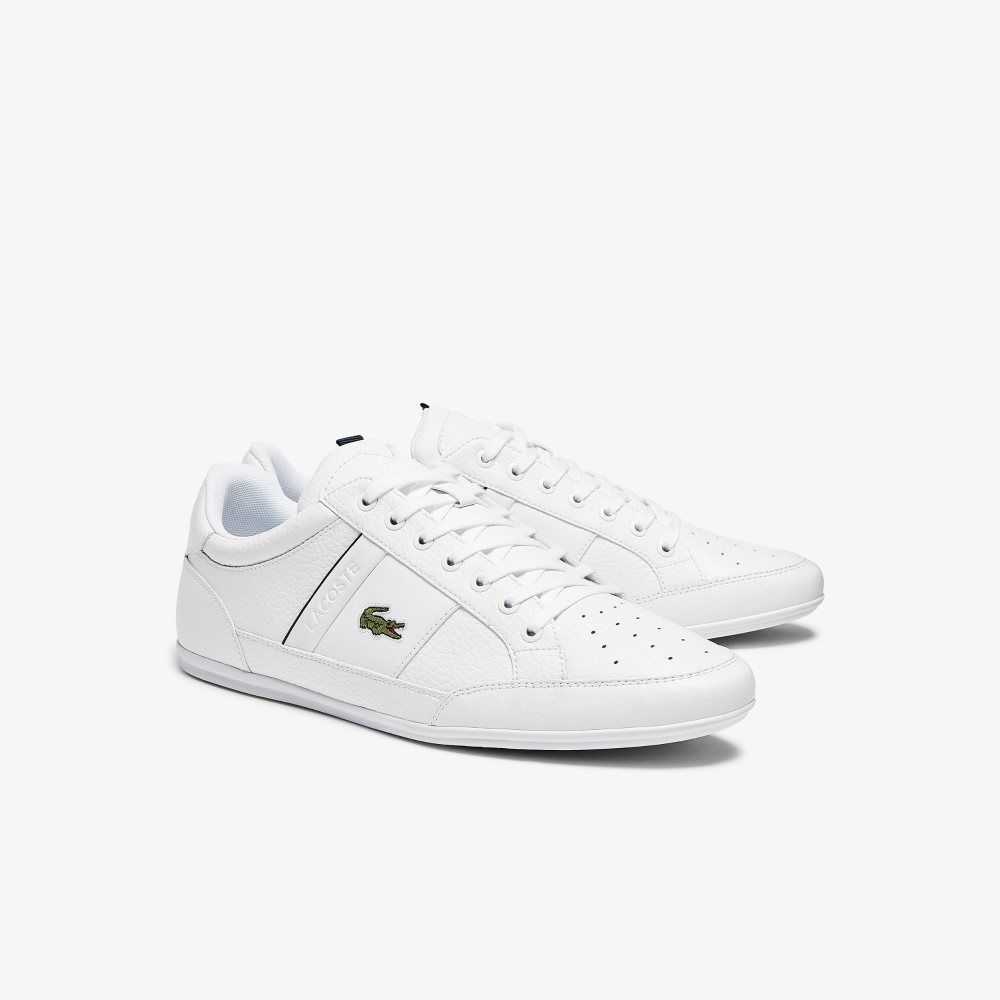 Lacoste Chaymon Leather and Synthetic Sneakers White / Navy | WDLJ-38724