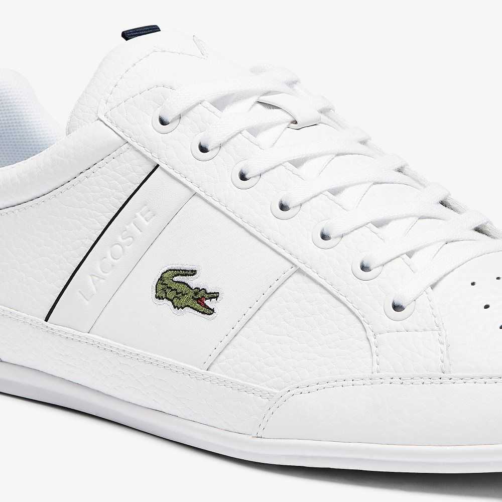 Lacoste Chaymon Leather and Synthetic Sneakers White / Navy | WDLJ-38724