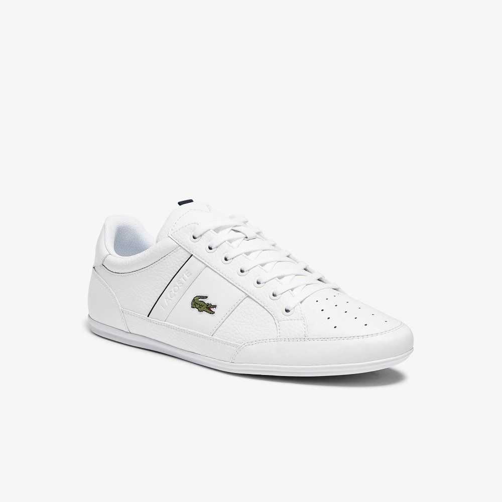 Lacoste Chaymon Leather and Synthetic Sneakers White / Navy | WDLJ-38724
