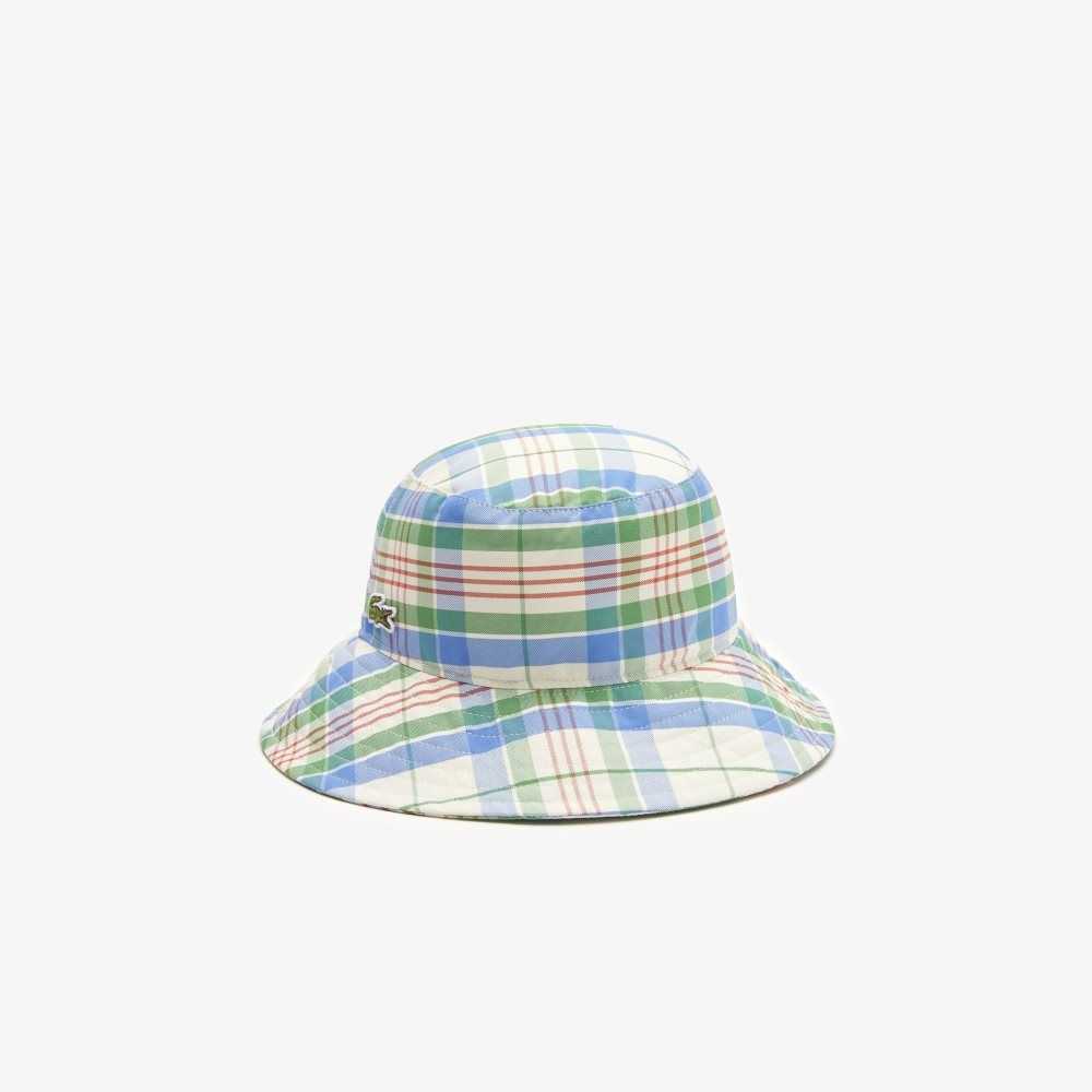 Lacoste Checked Bucket Hat White / Green / Blue / Orange / White | DFCW-41065