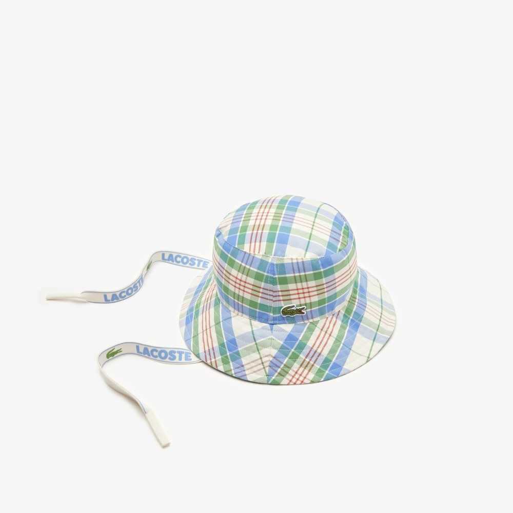 Lacoste Checked Bucket Hat White / Green / Blue / Orange / White | DFCW-41065