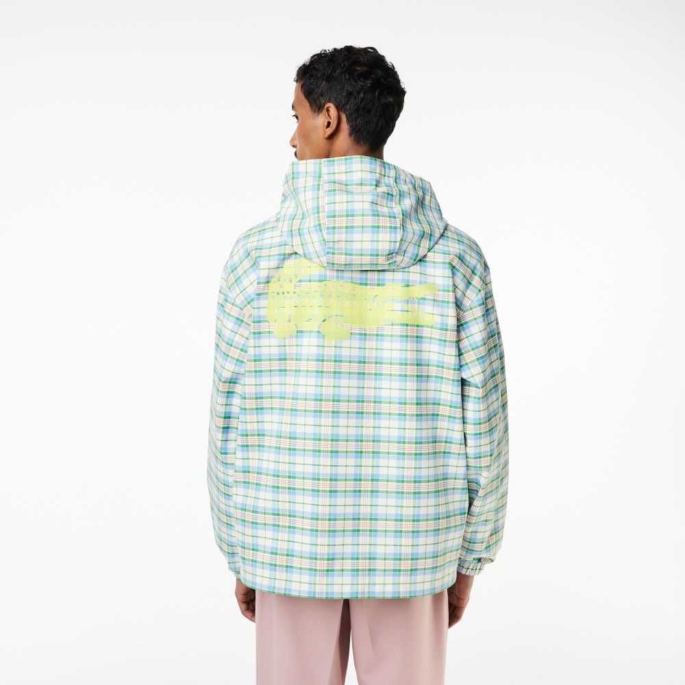 Lacoste Checked Hooded Track Jacket White | NWIP-16732