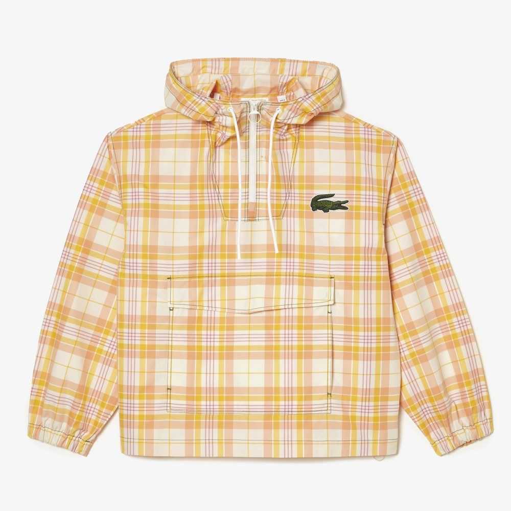 Lacoste Checked Pull-On Jacket White / Yellow / Light Orange / Pink / White | QCPW-60371