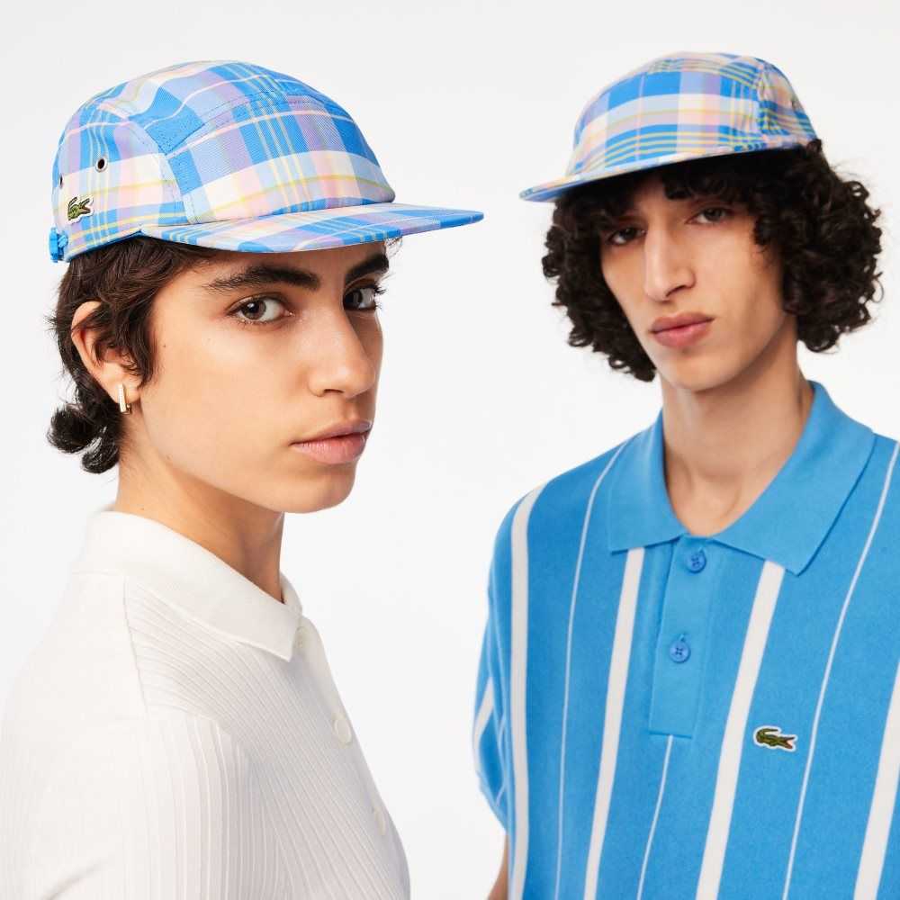 Lacoste Checkerboard Cap Blue / White | ZNPR-89640