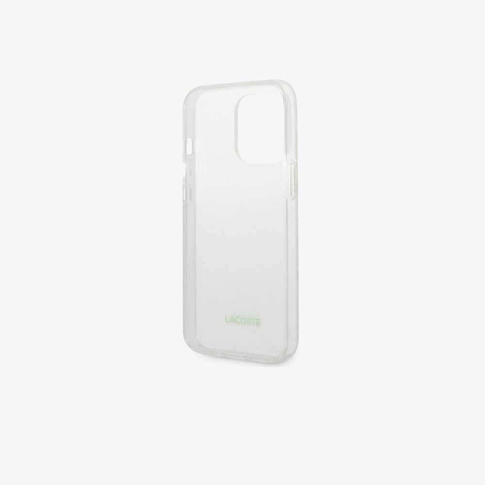 Lacoste Checkerboard Print iPhone 14 Pro Max Case White | OEKP-67059