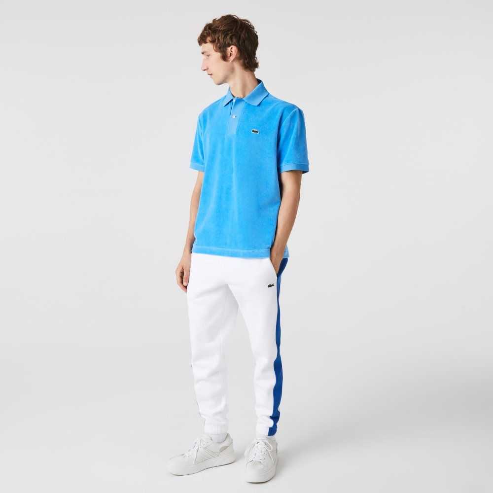 Lacoste Classic Fit Cotton Velvet Polo Blue | FEMC-98130