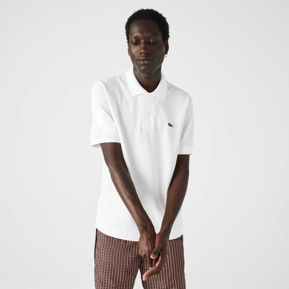 Lacoste Classic Fit Heavy Cotton Pique L.12.21 Polo White | RXJZ-27069