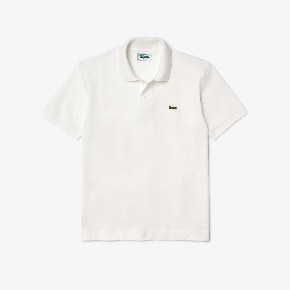 Lacoste Classic Fit Heavy Cotton Pique L.12.21 Polo White | RXJZ-27069