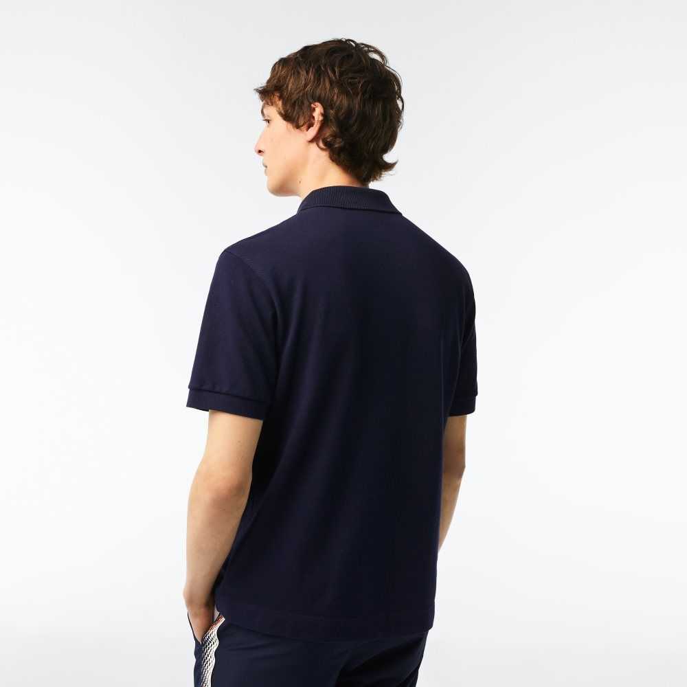 Lacoste Classic Fit Heavy Cotton Pique L.12.21 Polo Navy Blue | SVUB-65437