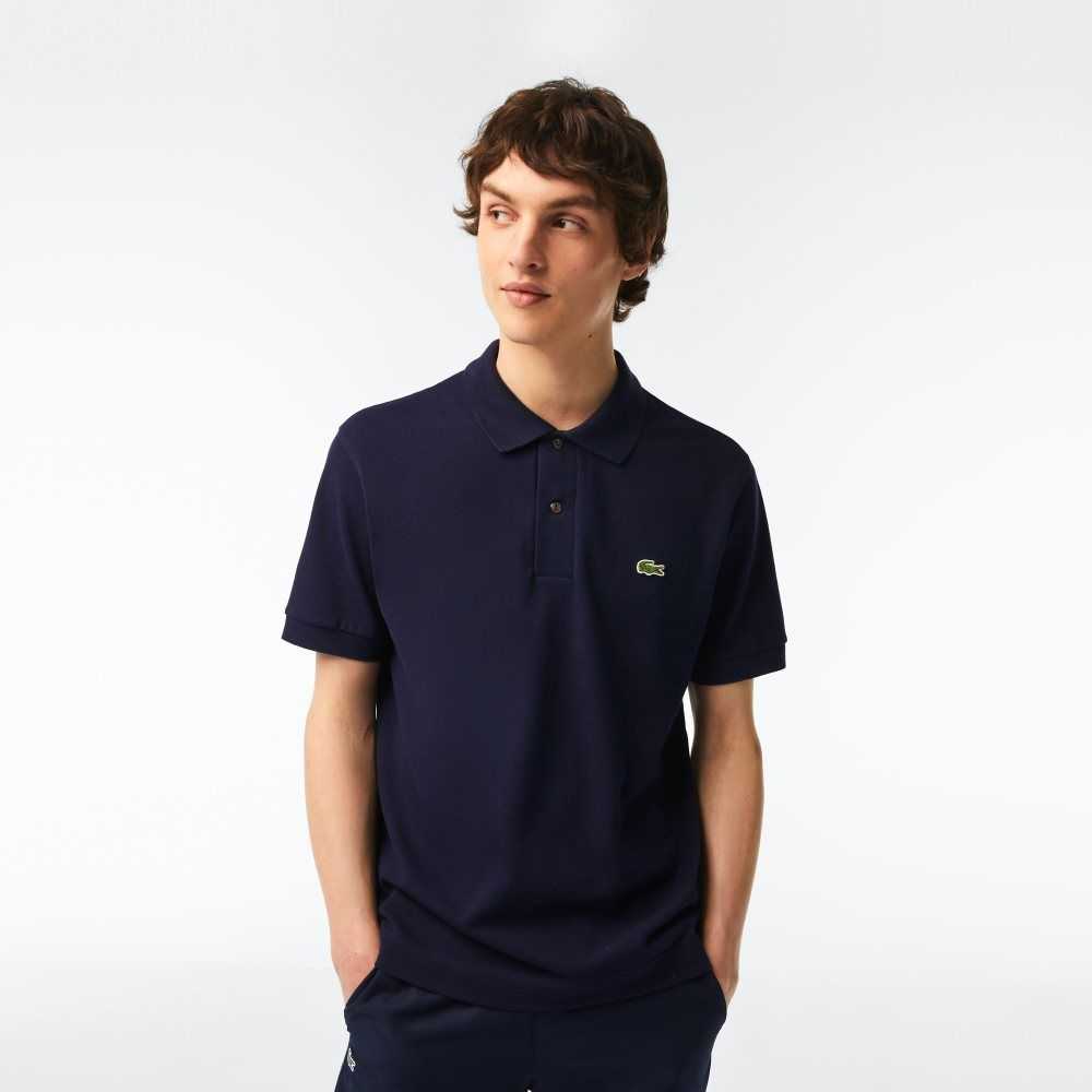 Lacoste Classic Fit Heavy Cotton Pique L.12.21 Polo Navy Blue | SVUB-65437