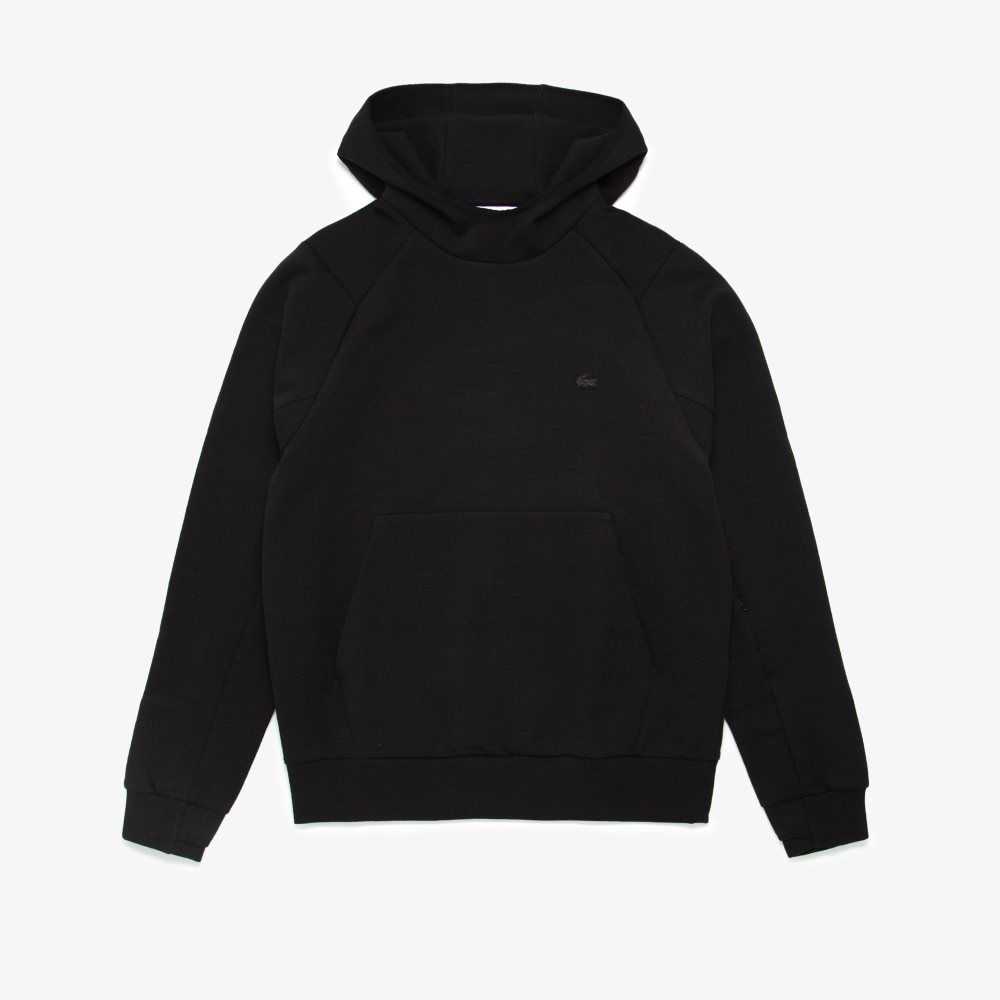 Lacoste Classic Fit Hooded Sweatshirt Black | MITB-82356