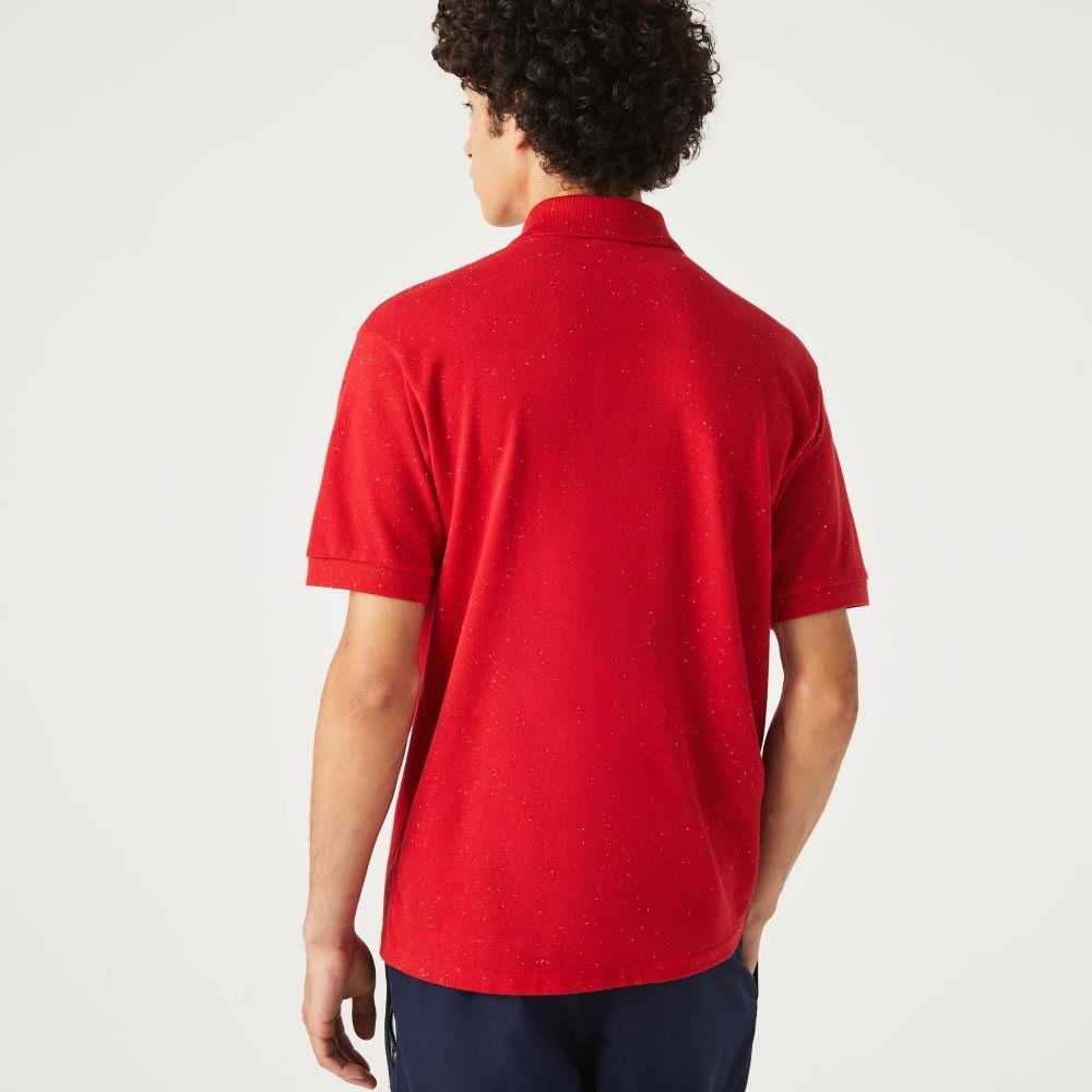 Lacoste Classic Fit Speckled Print Cotton Pique Polo Red | LRPQ-34286