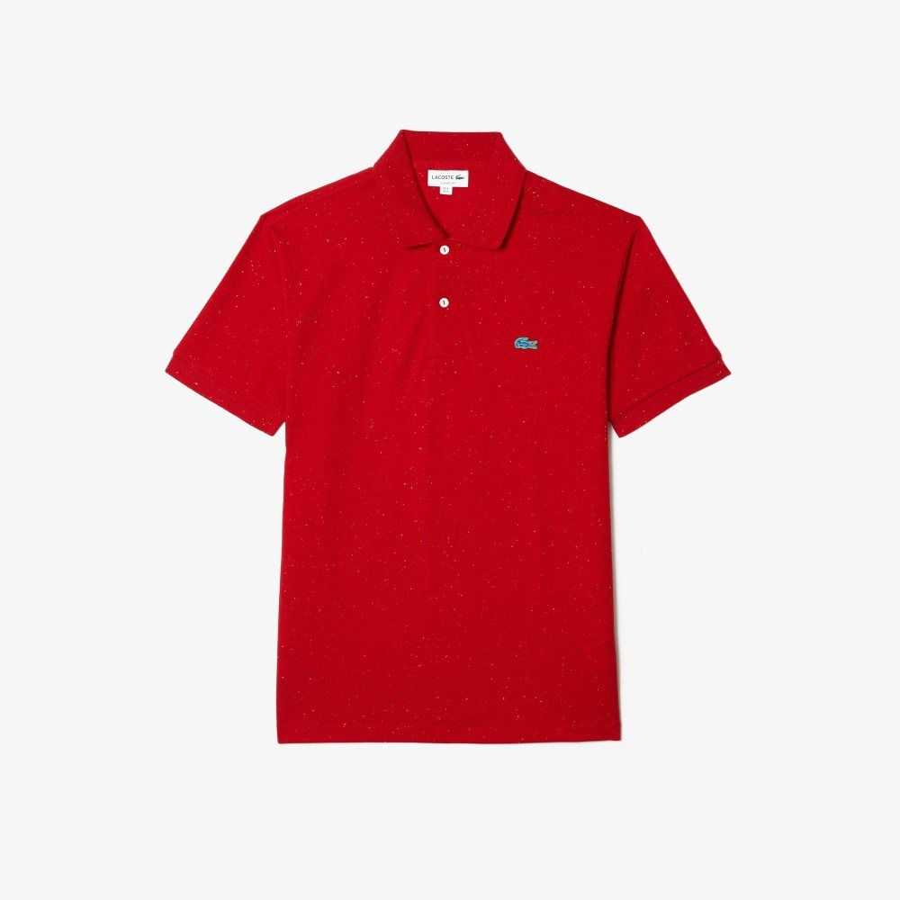 Lacoste Classic Fit Speckled Print Cotton Pique Polo Red | LRPQ-34286