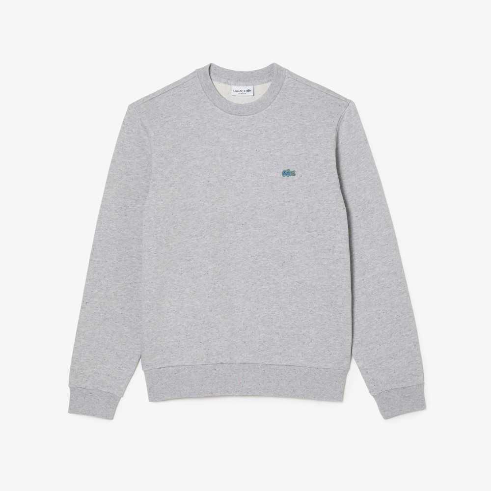 Lacoste Classic Fit Speckled Print Fleece Sweatshirt Grey Chine | GQWA-39271