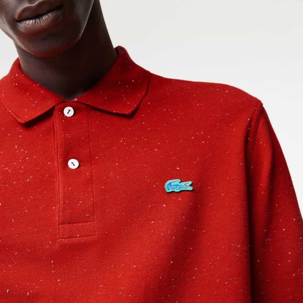 Lacoste Classic Fit Speckled Print Polo Red | CFAY-78512