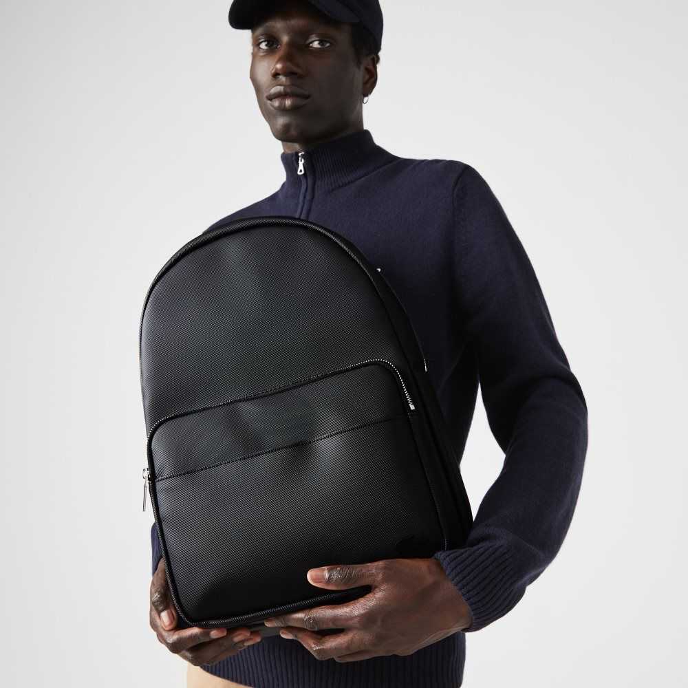 Lacoste Classic Petit Pique Backpack Black | YGZQ-80763