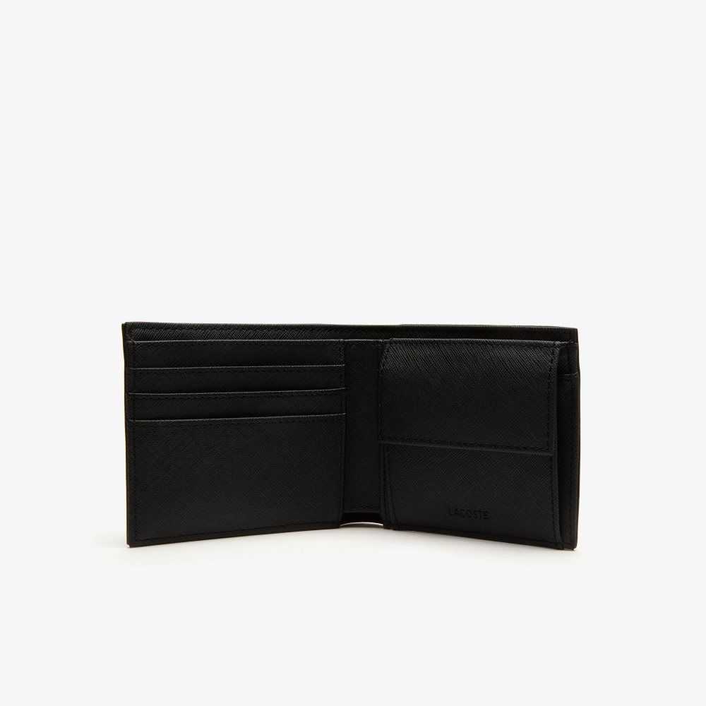 Lacoste Classic Petit Pique Three Card Wallet Black | GSMY-29310