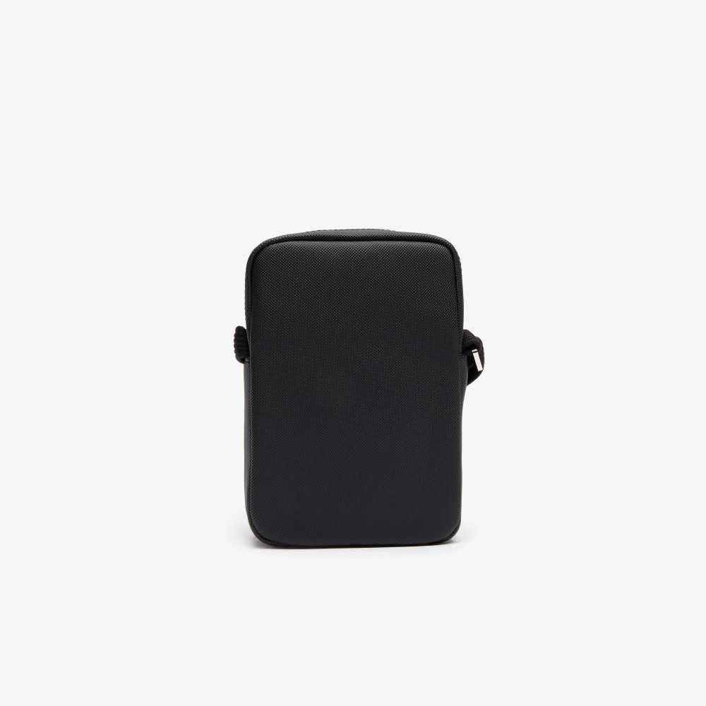 Lacoste Classic Petit Pique Vertical Zip Bag Black | XJSY-89562