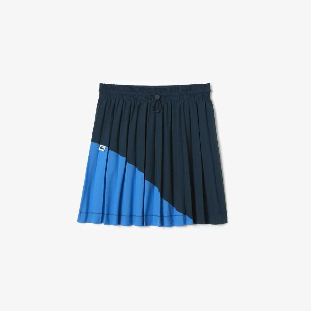 Lacoste Color-Block Nylon Pleated Skirt Blue | LGZN-35798