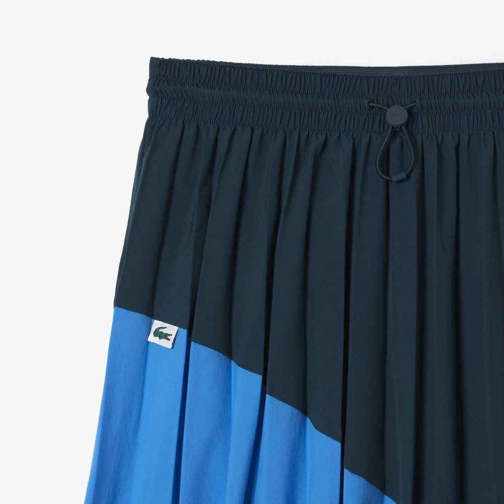 Lacoste Color-Block Nylon Pleated Skirt Blue | LGZN-35798