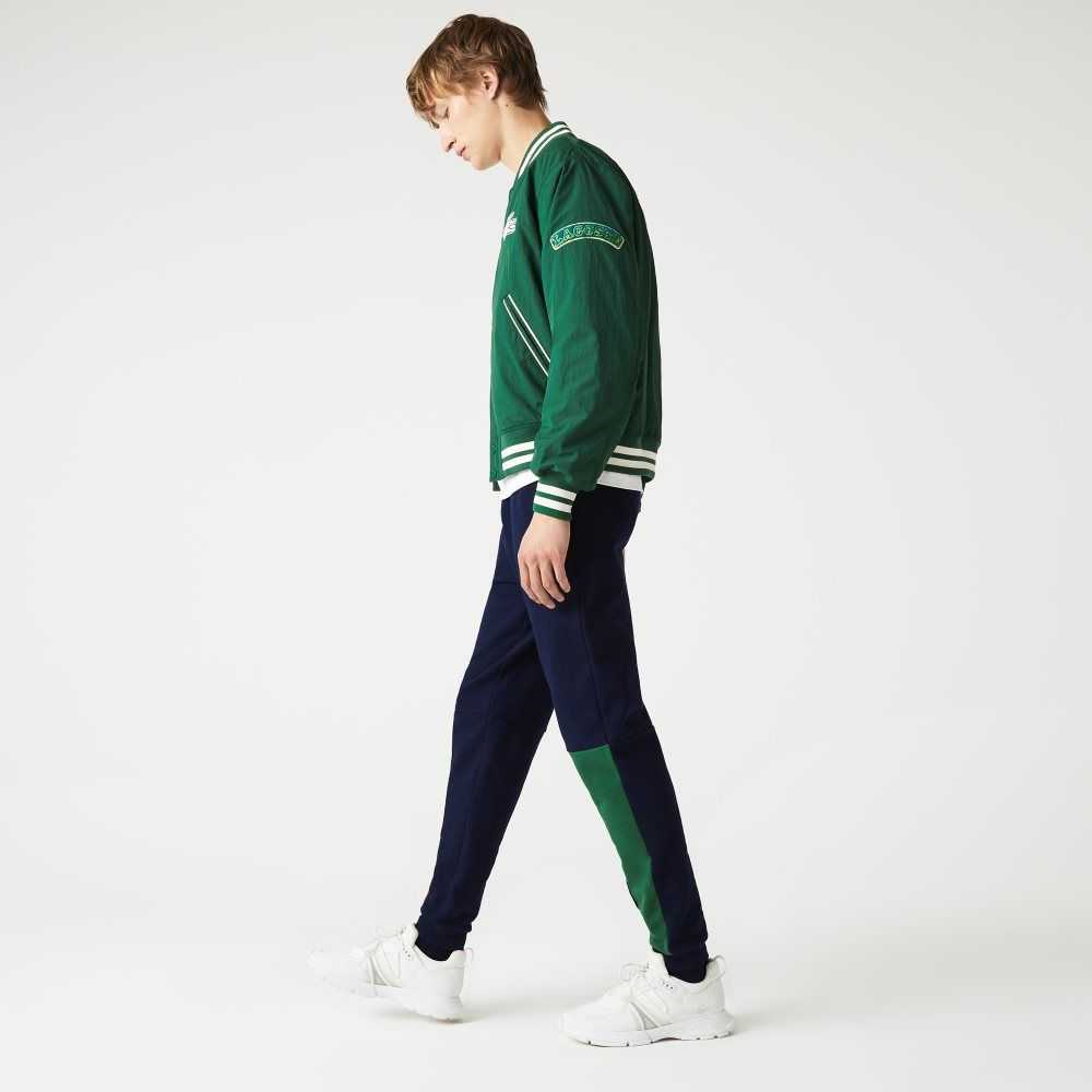 Lacoste Colorblock Cotton Fleece Blend Jogging Pants Navy Blue / Green / Red | YSBI-56371