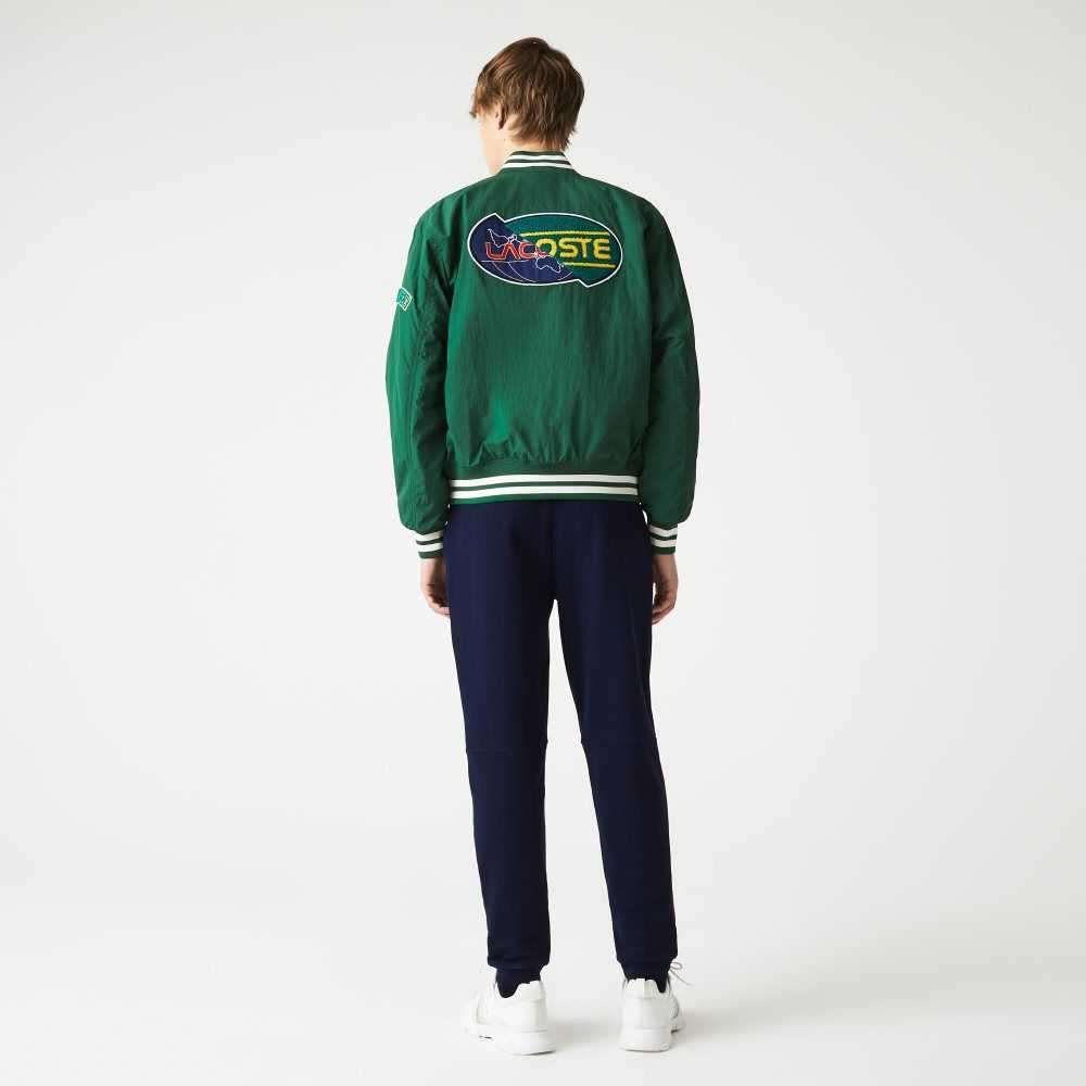 Lacoste Colorblock Cotton Fleece Blend Jogging Pants Navy Blue / Green / Red | YSBI-56371