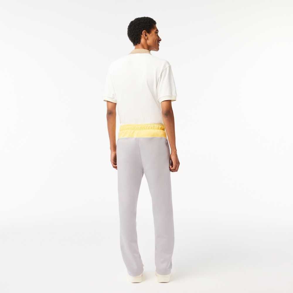 Lacoste Colorblock Organic Cotton Track Pants Light Grey / Yellow / White | IMKY-49750