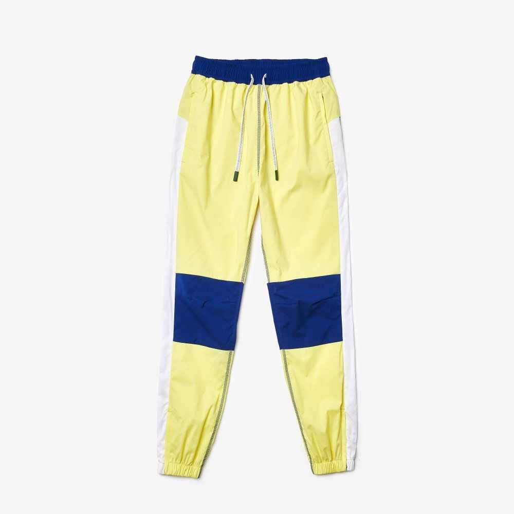 Lacoste Colorblock Tracksuit Style Pants Flashy Yellow / White / Blue | KCDZ-39715