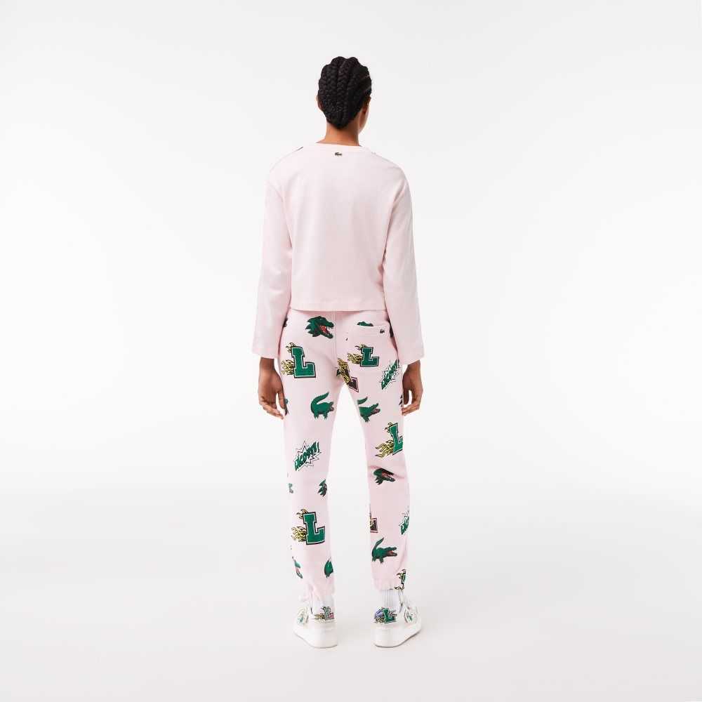 Lacoste Comic Print Trackpants Light Pink | LGDN-04953