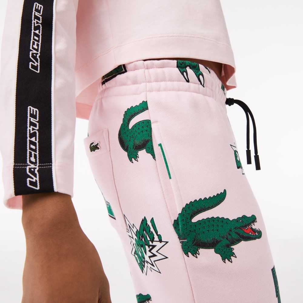 Lacoste Comic Print Trackpants Light Pink | LGDN-04953