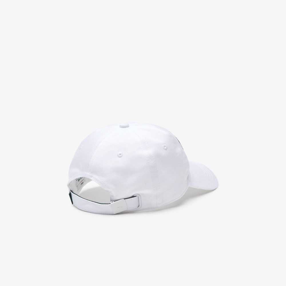 Lacoste Contrast Badge Cap White | GOUB-03715