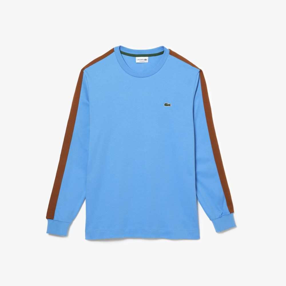 Lacoste Contrast Band T-Shirt Blue | MQSG-09257