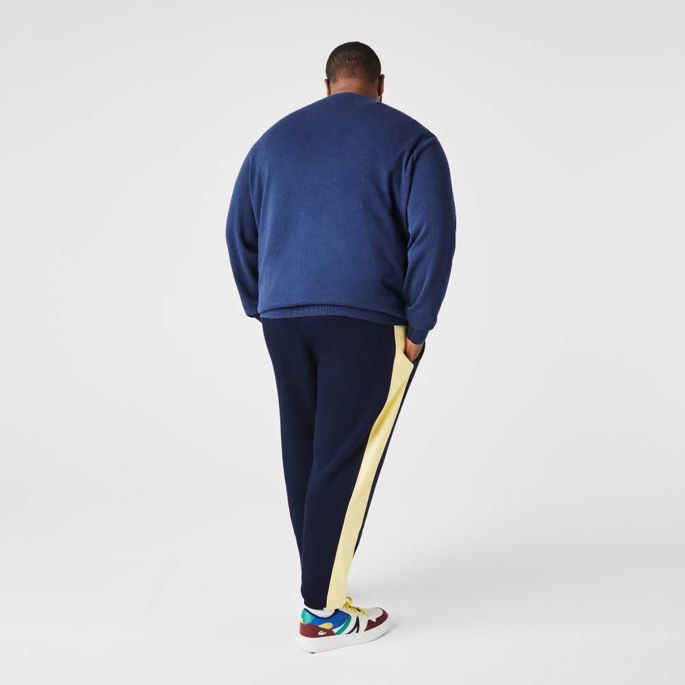 Lacoste Contrast Bands Trackpants Navy Blue / Yellow | TLAZ-97316