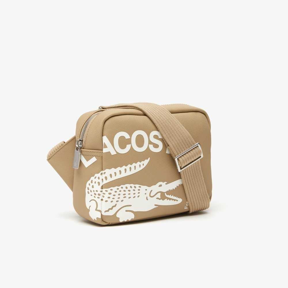 Lacoste Contrast Branded Rectangular Reporter Bag Viennois Farine | WEFT-98067