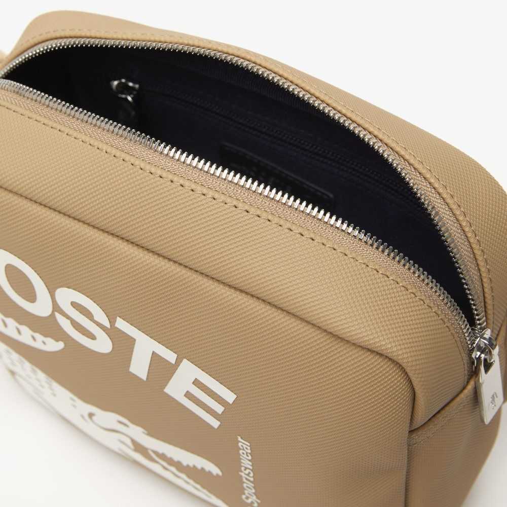 Lacoste Contrast Branded Rectangular Reporter Bag Viennois Farine | WEFT-98067