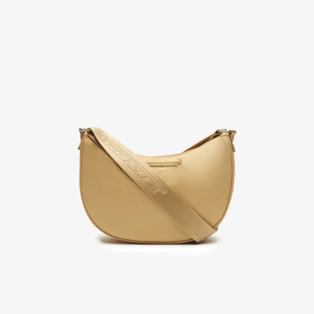 Lacoste Contrast Branding Halfmoon Bag Lark Pastille | YDGT-09263