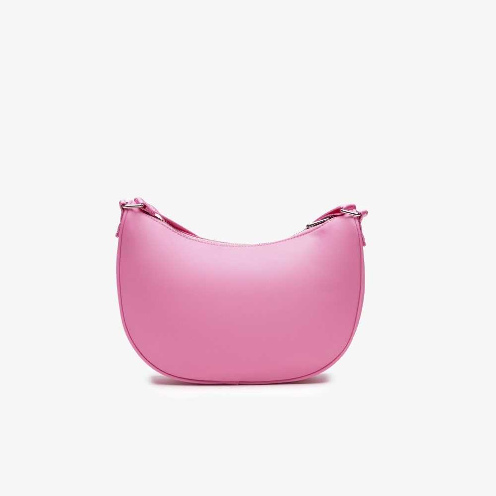Lacoste Contrast Branding Halfmoon Bag Wild Rose Corrida | OGHV-48591