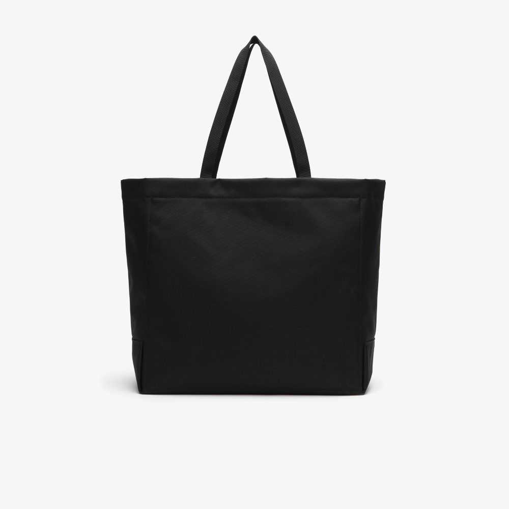 Lacoste Contrast Branding Oversized Tote Bag Noir Patch | MWOB-92168