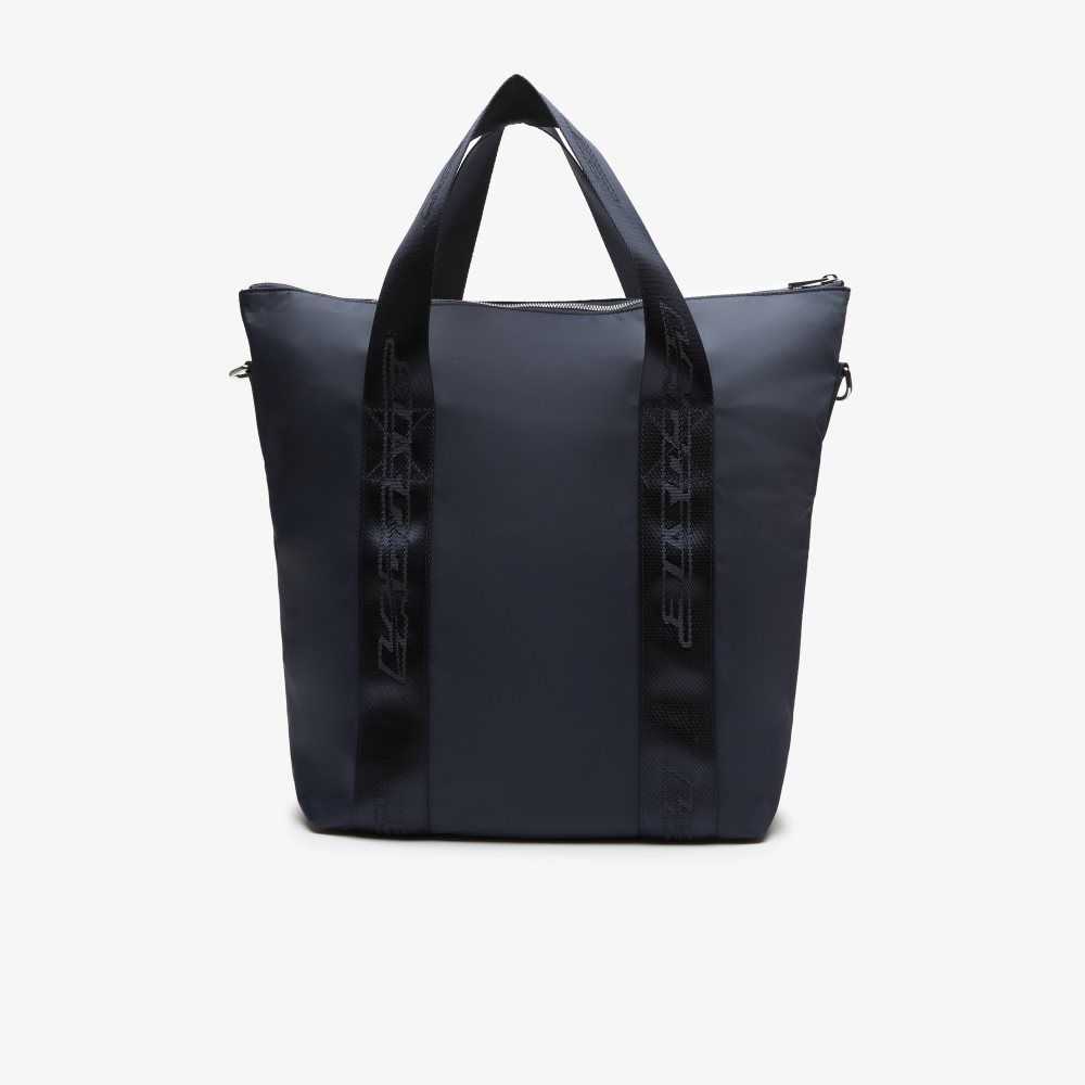 Lacoste Contrast Branding Tote Bag Bleu Nuit Blanc | GFVD-53817