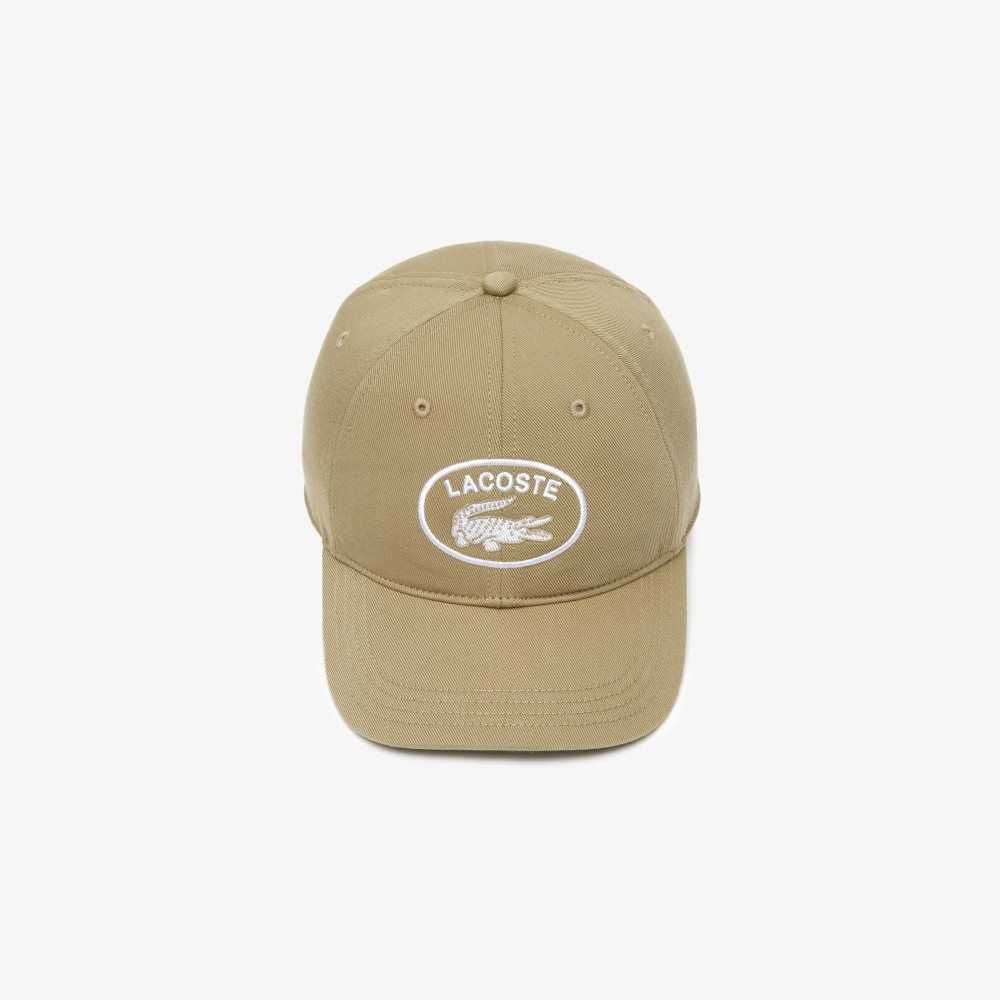 Lacoste Contrast Eyelets Adjustable Cap Beige | VPLU-63425