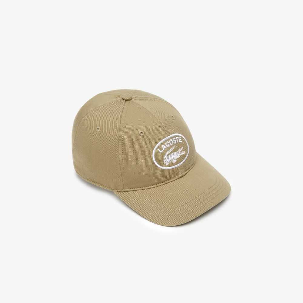 Lacoste Contrast Eyelets Adjustable Cap Beige | VPLU-63425