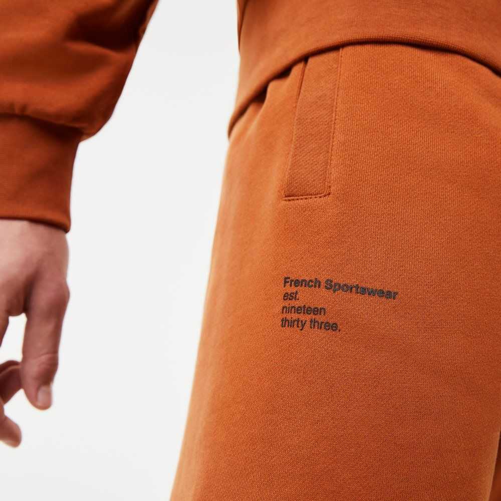 Lacoste Contrast Lettering Cotton Trackpants Brown | LGBV-91845