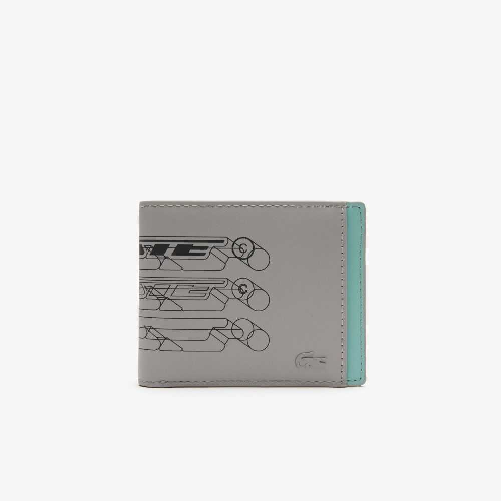 Lacoste Contrast Lining Folding Wallet Ciment Floride Noir | PAXV-92135