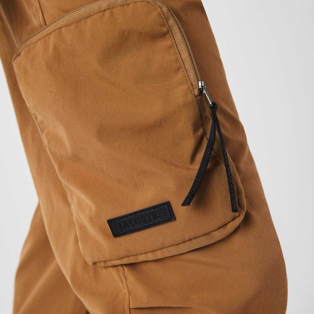 Lacoste Contrast Oversized Branding Trackpants Brown | SKZQ-28734